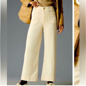 Maeve Anthropologie The Colette Wide Leg Cropped Corduroy